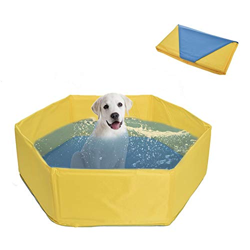 Basisago Piscina Perros y Gatos Bañera Plegable PVC Antideslizante y Resistente al Desgaste, Adecuado para Perros Pequeños y Medianos, Gatos y Otros Animales Pequeños