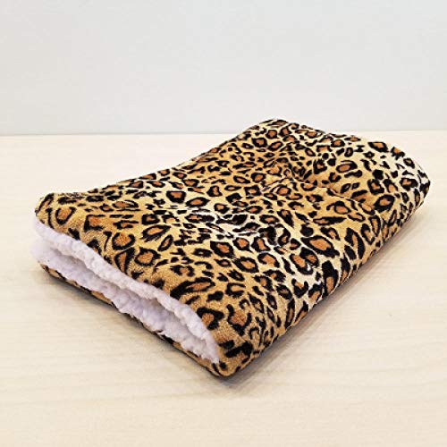 bdxka Invierno cálido Perro Estera para Dormir Franela Suave Cachorros Mascota Manta Cama Gato Viaje Coche sofá Protector Productos Leopardo M 47x37cm