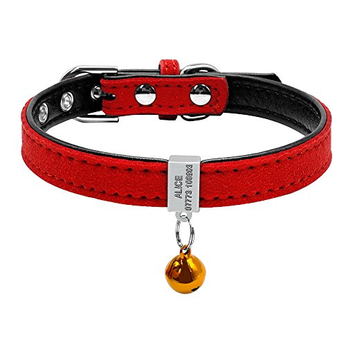 Berry - Collar acolchado personalizado para mascota, con grabado deslizable para identificación, para gatos o perros pequeños