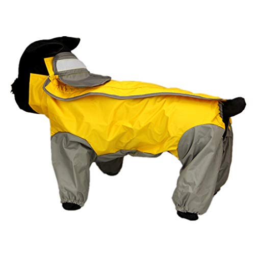 BESBOMIG Chubasquero con Gorro Impermeables para Perros Ajustable Poncho con Capucha para medianos Perro de Raza Grande