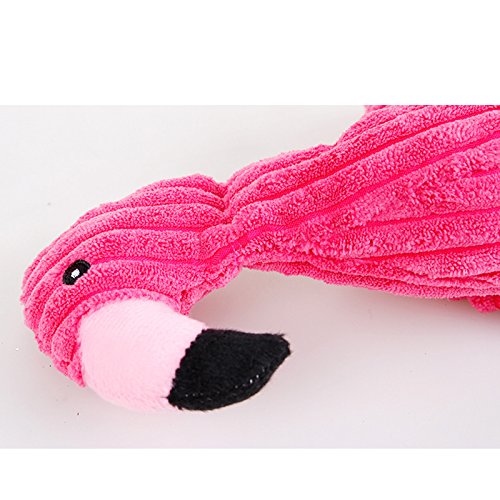 BIGBOBA Juguete de Peluche -Flamenco Juguetes con sonidopara Mascotas de morder Juguete para Perros y Gatos Dientes de Limpieza de Juguete de Perro Masticar Juguete