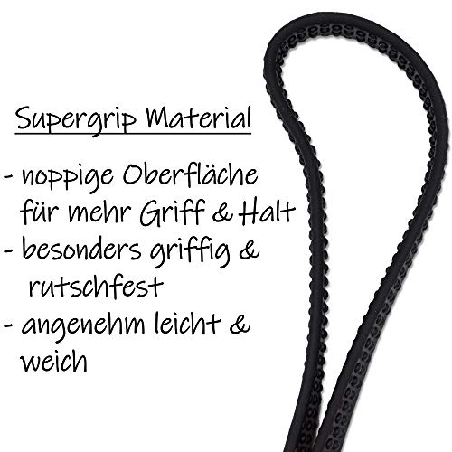 bio-leine - Riendas Cerradas para Caballos y Ponis, cortacésped de Supergrip BioThane® I Resistente a la Suciedad y al Agua I 12-19 mm de Ancho I 2-3 Metros de Largo en 4 Colores