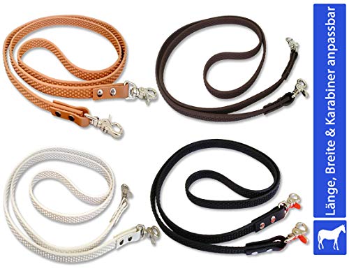 bio-leine - Riendas Cerradas para Caballos y Ponis, cortacésped de Supergrip BioThane® I Resistente a la Suciedad y al Agua I 12-19 mm de Ancho I 2-3 Metros de Largo en 4 Colores