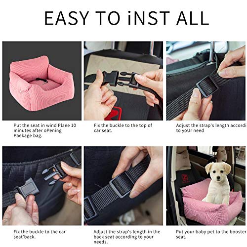 BO&CHAO Asiento Elevador de Perros, Asiento de Coche para Perros, Asiento de Coche para Perros, Asiento de Coche para Mascotas, Apto para Todo Tipo de Coches, Cama para Perro Multifuncional