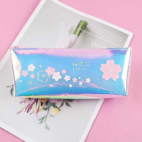 Bolso de mano Hermosa Flor De Cerezo PVC Estuche Mágico Translúcido Corazón Niña Bolsa De Lápices Láser Almacenamiento Serie Fruta - Plátano