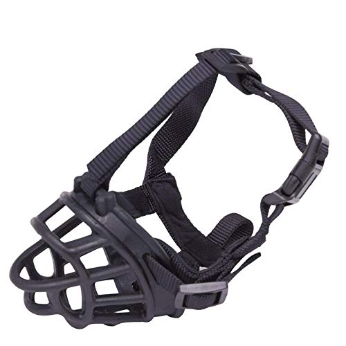 Bozales Para Perros Bozal Para Perros Cesta De Entrenamiento De Silicona Suave Máscara Bucal Para Perros Pequeños Medianos Grandes Bozal Ajustable Para Perros Pitbull Ciclismo Barking @ Black_M