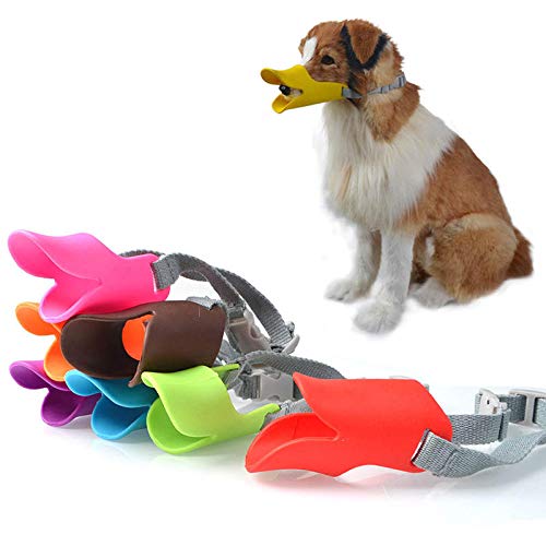 Bozales para Perros Máscaras Anti-Mordida Máscara De Boca De Pato Mascotas Accesorios 1 Pieza Productos para Perros Bozal para Perros Multifunción De Silicona No Tóxica @ Green_M