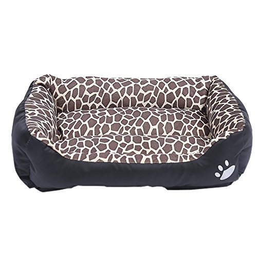 BOZEVON Cómodo Casa para Mascotas, Cama para Perros Perrera Gato del Perro De Perrito Sofa House Bed (Leopardo,S (42 * 32cm))