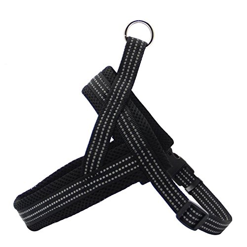 BPS® Arnés Correa para Perros Mascotas Collar Ajustable 4 Tamaños Colores para Elegir para Perro Pequeño Mediano y Grande (S, Negro) BPS-3881N