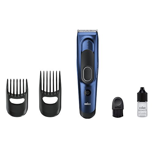 Braun HC 5030 - Máquina de cortar pelo profesional, cortapelos con 17 longitudes, color azul, ac / batería