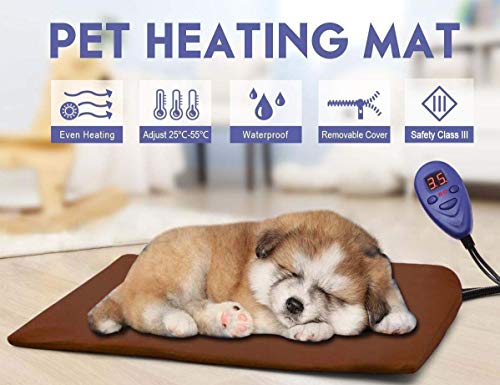 Bright Love Mascota Manta Eléctrica Cojín De Calefacción Perro Cat 12V Baja Tensión CE Certificación 7 Temperatura Regulando Cojín De Calefacción,Green