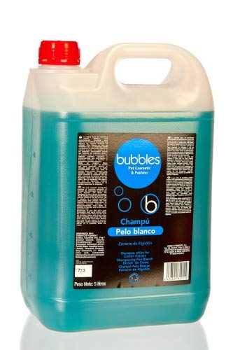 Bubble 's Perros Champú con extracto de algodón para bidones piel blanca (5 l)