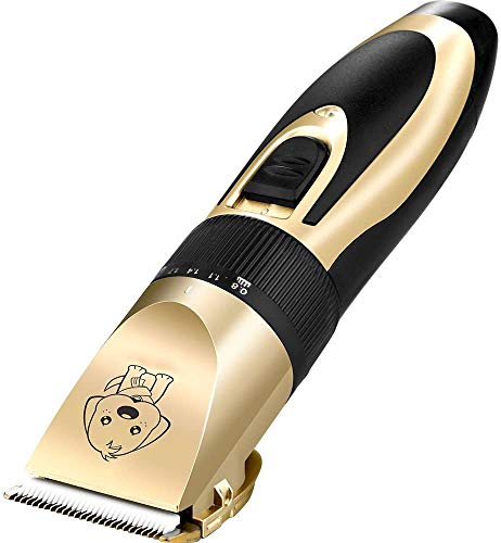 Burbe Quiet inalámbrico cortadora de Cabello Pet Clipper electrónico Recargable Clipper Perro Perro Gato Perro Mascota de Pelo Trimmer Clipper Kit Pelo con 4 Peine y Cepillo de Limpieza