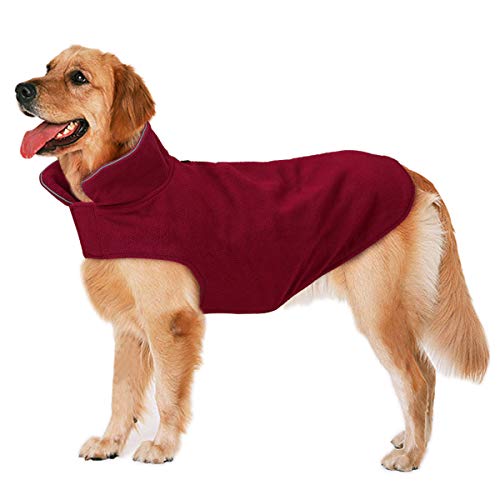 Bwiv Abrigo Perros Ropa para Mascotas Chaqueta Ropa Cachorro Forro Polar Caliente para Otoño y Invierno XL Burdeos