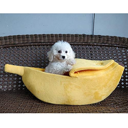 Byx- Nido para Mascotas Cerrado Banana cálida Perrera para Gatos Cama para Perros Nido para Mascotas Peluche Perro pequeño para Perros pequeños Nido para Mascotas Chinchillas Otoño e Invierno Saco de