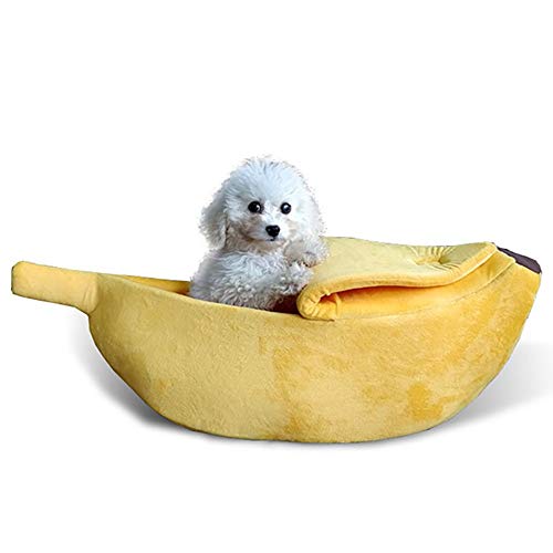 Byx- Nido para Mascotas Cerrado Banana cálida Perrera para Gatos Cama para Perros Nido para Mascotas Peluche Perro pequeño para Perros pequeños Nido para Mascotas Chinchillas Otoño e Invierno Saco de