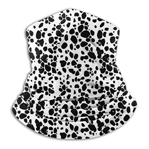 Calentador de Cuello de Microfibra Unisex Perro Dálmata Cachorro Blanco y Negro Diversión Pasamontañas Sombreros Bufanda para Polvo Viento Protección Solar