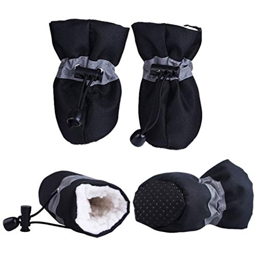 Calzado Impermeable para Perros, Botas Antideslizantes, Botas para la Nieve, Botas, Calcetines Gruesos para Cachorros, Botas para Mascotas, Protectores para Patas, 4 Piezas