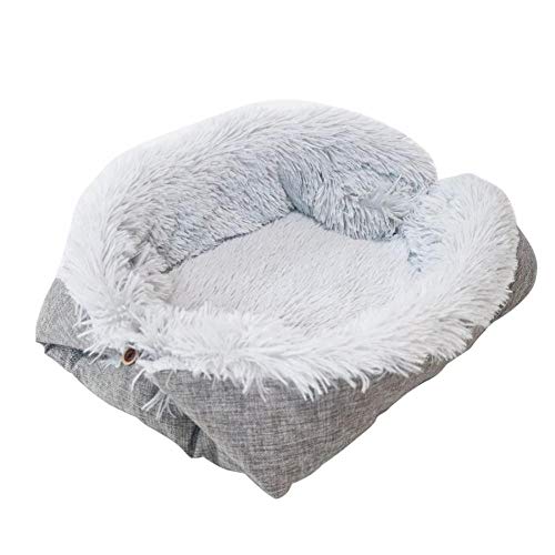 Cama desmontable para perros o gatos de interior para perros, cachorros, conejos, Schnauzer o Chihuahua perro mullido, cálido y cómodo dormir con cojín convertible