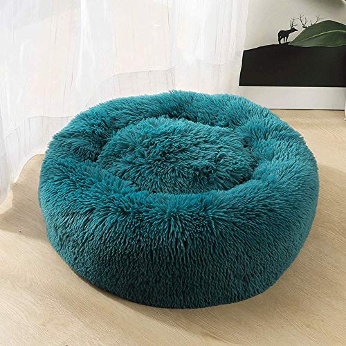 Cama Mascotas ESPONJOSAY- Almohadilla de Piel Artificial para Perros o Gatos para aliviar la Fatiga Articular y Dormir Mejor, Fondo Impermeable, azul80X26cm