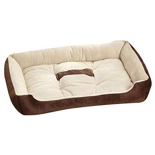 Cama para perro GJQL-gris para mascotas, de felpa, cálida, fácil de limpiar y antideslizante