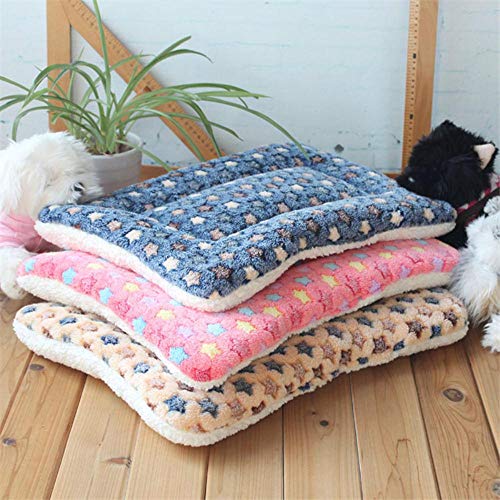 Cama para perros cálida de invierno Manta de lana suave para mascotas Cama para gatos Cachorro Colchoneta para dormir Cojín de colchón encantador para perros pequeños y grandes Tamaño 5, Flor, 47x33cm