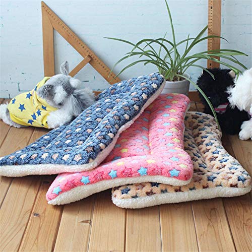 Cama para perros cálida de invierno Manta de lana suave para mascotas Cama para gatos Cachorro Colchoneta para dormir Cojín de colchón encantador para perros pequeños y grandes Tamaño 5, Flor, 47x33cm