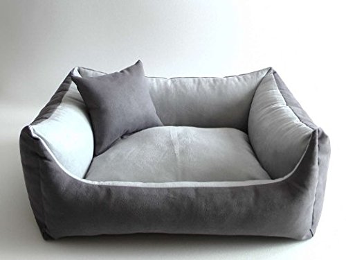 Cama para perros + Perros Cojín perro Sofá para perros Animales cama, distintos tamaños y colores (7 – 120 cm x 80 cm x 25 cm, 59 – Gris de plata)