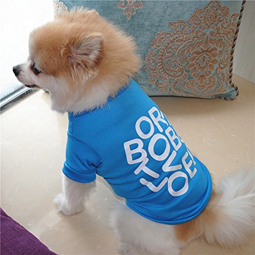 Camiseta para Perro y Gato de Algodón, Dragon868 Letra Impresión de Chaleco Ropa Perro Pequeño, Ligera de Chaleco Camisetas Perros Ropa Disfraz para Yorkshire Chihuahua, Primavera y Verano, XS-L