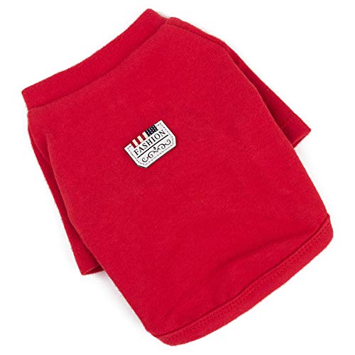 Camisetas para Cachorro de Perro Gato Pequeño/Camisa Básica para Perros Ropa - Colores Puros Azul Marino Rojo Vino Amarillo Moderno Solo para Cachorros de Perros Gatos Pequeños - Peso 1.2-9,0 kg