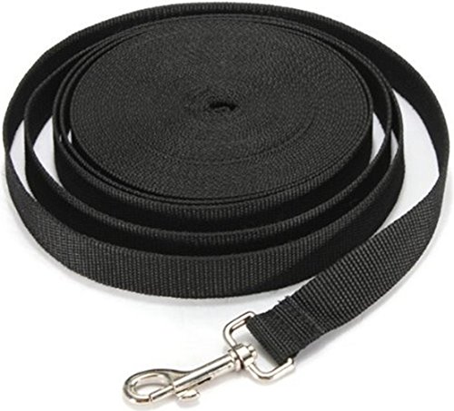 Carloo Correa de Adiestramiento para Perros, Correa de Rastreo para Perro Ideal Paseo o Amarre (Negro, 10m)