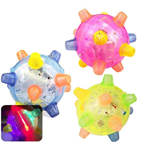 Casecover 2pcs Perro Que Destella Bola Juegos De Led Animales Juguetes para Salto Joggle Loco De Fútbol De Juguete para Niños De Color Divertido (Color Azar)