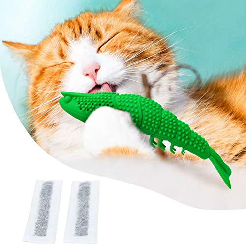 Cepillo De Dientes con Forma De Pez Gato, Cepillo De Dientes para Gato, Juguetes para Masticar Catnip, Dientes para Masticar, Limpieza Dental, Cuidado Dental contra El Mal Aliento