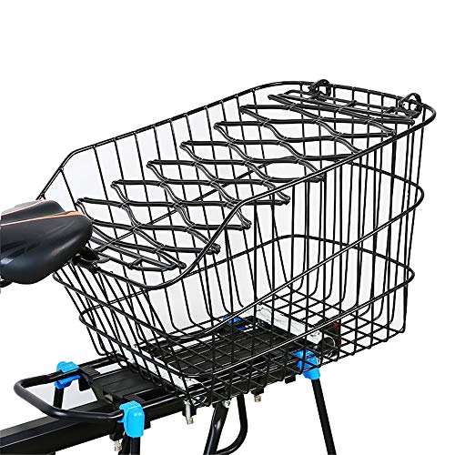 Cesta de bicicleta Cesta de bicicleta Alforja de supermercado de bicicleta de metal con tapa Cesta de ciclismo Cesta trasera Bolsa de bicicleta Accesorios traseros Bicicleta cesta delantera