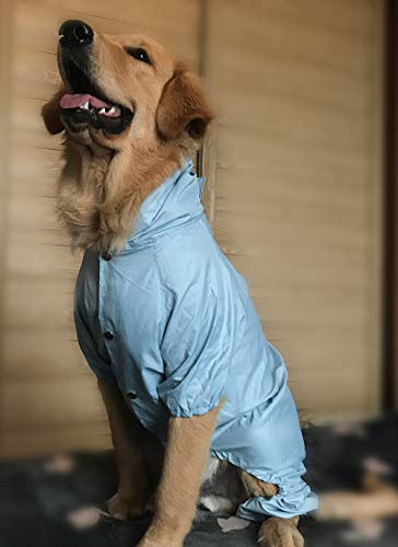 Chaqueta impermeable para perros, hecha de nailon, con espacio para 4 patas y capucha, para perros pequeños, medianos y grandes