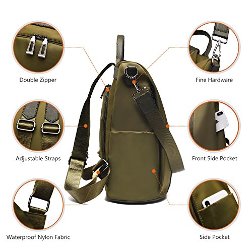 Charmore Mochila Antirobo Mujer Impermeable Nylon Bolso escolares Daypack Mochila de Viaje de Gran Capacidad Bolsa