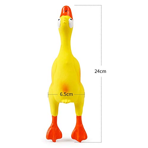 chongwan 24 * 6.5Cm Juguete De Goma Suave para Perros Squeaky Screaming Duck Puppy Toys Juguetes Interactivos De Sonido para Perros para Pitbull