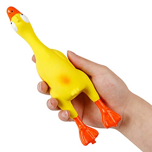 chongwan 24 * 6.5Cm Juguete De Goma Suave para Perros Squeaky Screaming Duck Puppy Toys Juguetes Interactivos De Sonido para Perros para Pitbull