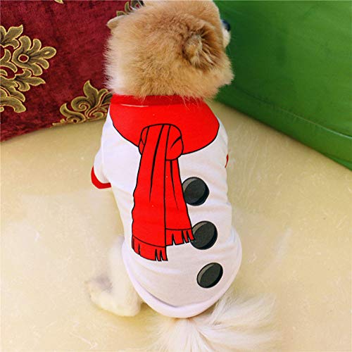 CIDCIJN Ropa para Mascotas,Navidad Ropa Blanca De Perros Mascotas Perros Ropa para Perros Pequeños, Medianos Traje Camiseta Chihuahua Mascota Perro Caliente Ropa,XS