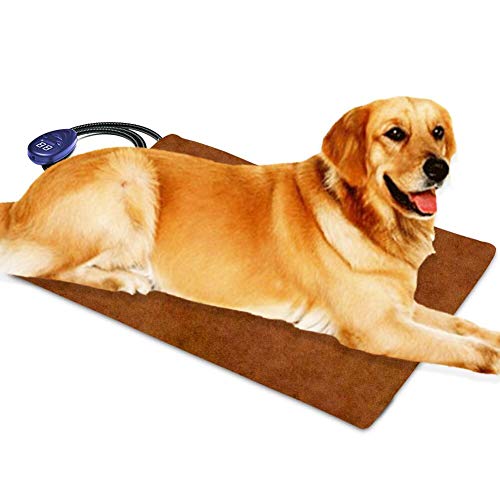 Cojín de calefacción para mascotas para gatos Perros eléctricos, temperatura ajustable de Berocia Impermeable Protección de sobrecalentamiento de la cama para mascotas (Extra grande 65 x 40 cm)