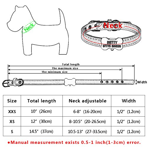 Collar acolchado de piel de ante Berry, personalizable, para mascotas, con hueso antideslizante, grabado de identificación de etiqueta, perfecto para cachorros pequeños perros y gatos