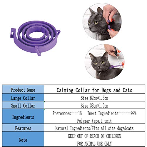 Collar calmante para perros y gatos,Collar ajustable contra la ansiedad,Alivio de la ansiedad de efecto calmante duradero a prueba de agua natural y seguro,1 paquete(Grande)