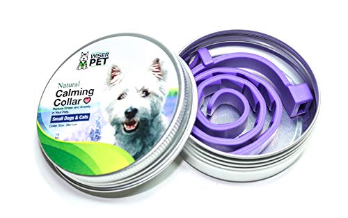 Collar calmante Wiser Pet para perros y gatos | Relaja y calma a las mascotas nerviosas o ansiosas | Reduce el estrés de fuegos artificiales, truenos o ansiedad por separación | Natural