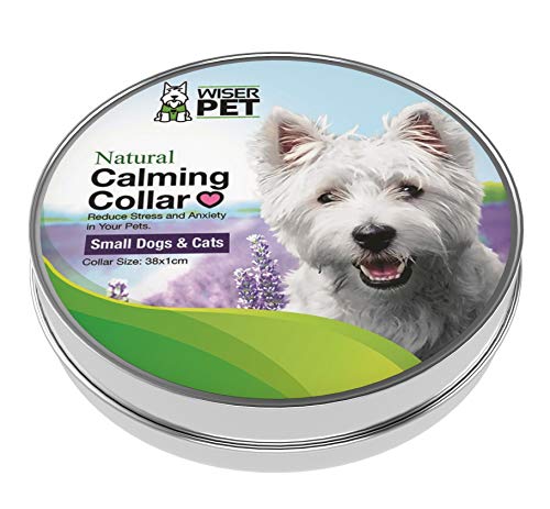 Collar calmante Wiser Pet para perros y gatos | Relaja y calma a las mascotas nerviosas o ansiosas | Reduce el estrés de fuegos artificiales, truenos o ansiedad por separación | Natural