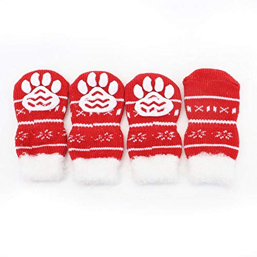 Collares Perros Mascotas 4Pcs Zapatos Para Perros Mascotas Calcetines Antideslizantes De Punto Perros Pequeños Calcetines Para Gatos Chihuahua Protector De Pata Gruesa Y Cálida Botines Para Perros Li