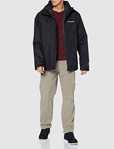 Columbia Aravis Explorer Interchange Jacket Chaqueta Impermeable, Nailon, Hombre, Negro, Talla L