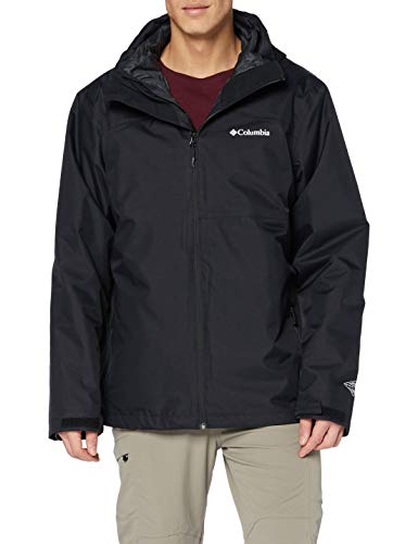 Columbia Aravis Explorer Interchange Jacket Chaqueta Impermeable, Nailon, Hombre, Negro, Talla L