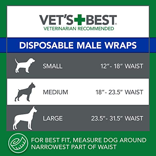 Comfort Fit Disposable Male Dog Diapers | Envolturas masculinas absorbentes con ajuste a prueba de fugas | Grande 12Pk