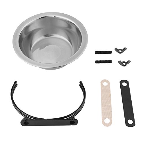 Cuenco colgante mascotas, plato para colgar de acero inoxidable con ganchos Alimentador de agua para alimentos para perros cachorro de gato(M)