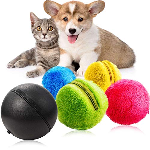 CUHAWUDBA 2 Juegos Juguete Bola Rodillo Mágico,para Gato Perrocon 2 Bolas Rofantes Y 8X Cubierta Colorida Robot Limpiador para Limpiar Casa Y Juguetes Interactivos para Mascotas